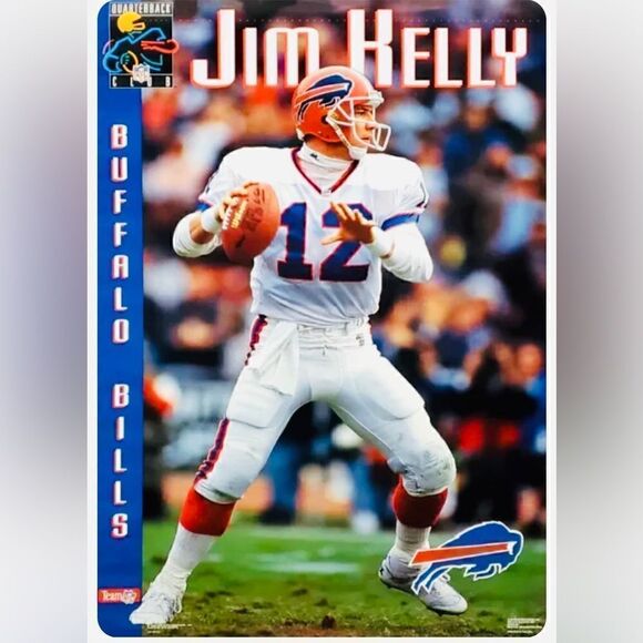 Vintage 1992 Jim Kelly “Quarterback Club” Buffalo Bills Deadstock Sealed Poster - Picture 1 of 5
